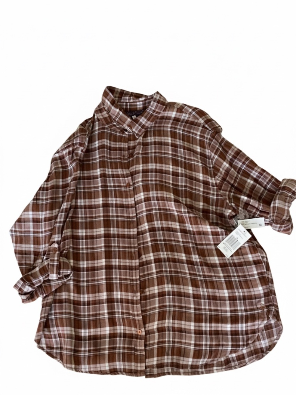 NWT Gloria Vanderbilt plaid shirt xl
